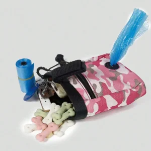 dog training pouch, portable dog food waist bag pack dog walking treat bag with adjustable elastic buckle